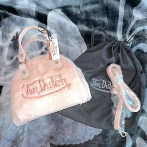 SOLD DO NOT PURCHASE! Von Dutch pink fur bag!